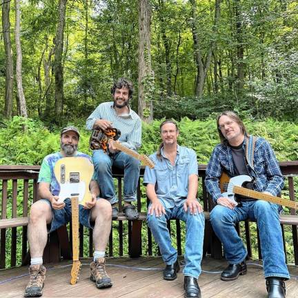 Listen, dance, play or perform yourself Jake Mosca and the Travelers will blend blues with classic country and rockabilly Saturday night at Milk Street Distillery in Branchville. (Photo courtesy of Jake Mosca and the Travelers)