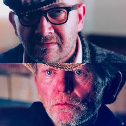 Talking to filmmaker Kevan Ali ’Emerald Ties’ features actors Terry Michael Clarke, top, and Bill McInerney.