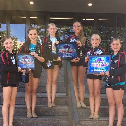 ZDC shines at World Dance championship Makayla Snyder, Joanne Baez, Sydney Bosma, Natalia Arroyo, Ava Berner, and Sophia Van Leuven.