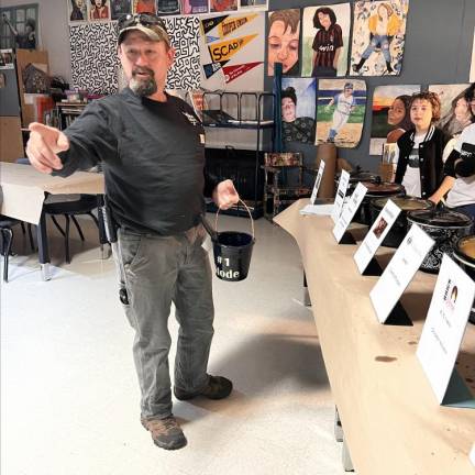 Head Custodian Grant Van Gordon shows off his specially made bowl.