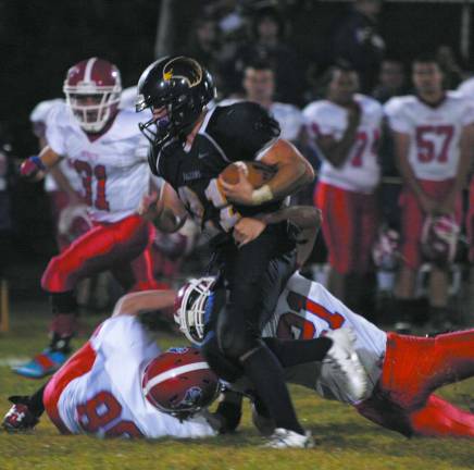 Reese lifts Jefferson to win over Lenape Valley Photo by George Leroy Hunter Jefferson Falcon's running back Kyle Neuschatz (21) runs the football agains Lenape Valley during Friday's game.