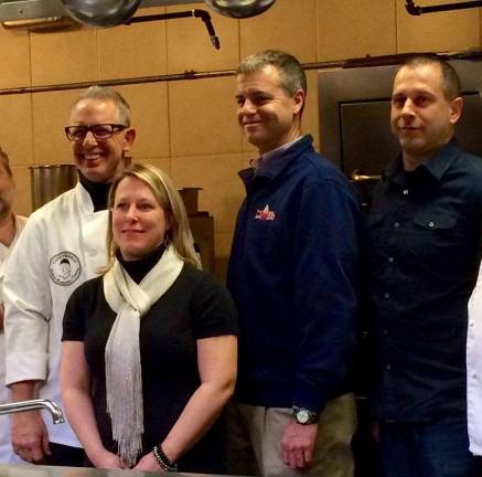 Peter Freund, owner of Cliff's Homemade Ice Cream, second from right, poses with other chefs at the first planning meeting of this year's &quot;A Taste of Talent&quot;. The event, which benefits Project Self-Sufficiency, is one of several Sussex County non-profits supported by Cliff's.