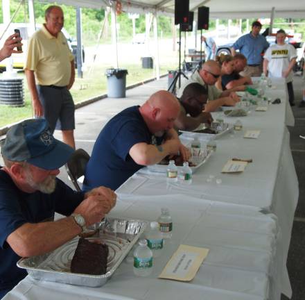 Contestants in the rib-eating contest.