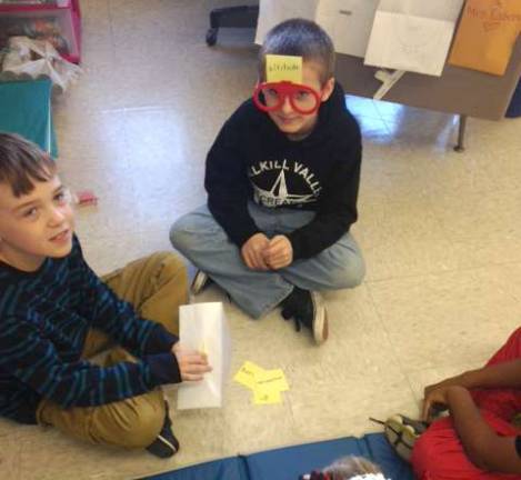 Sean Todd and Winston Hennings work on their vocabulary