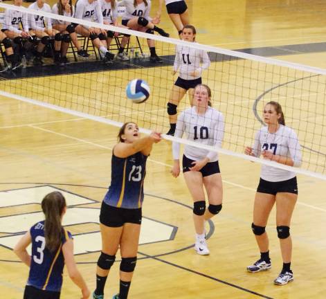 Sparta defeats Jefferson, 2-0, in volleyball Jefferson's Hannah Carcich (13) performs a bump maneuver to bounce the ball into the air.