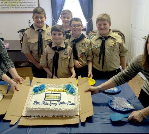 Pack 298 of Hardyston awarded the highest rank in Cub Scouts, The Arrow of Light, to Chris Carey, Ben Drum, Sean Masino, Matthew Allen and Kenny Coffaro. They bridged to Troop 187, Hardyston.