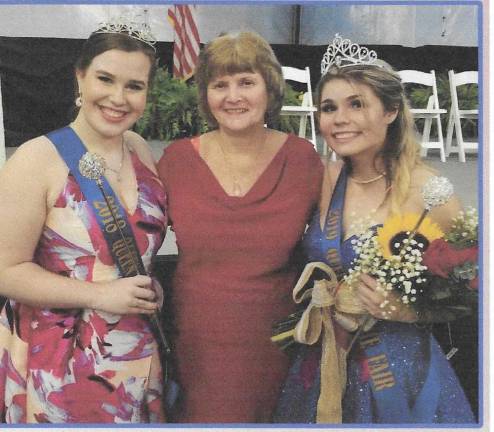 Who’s Who at the Fair L-R: Blake Harrsch of Vernon (2018) queen, myself, and Lucy Colvin of Montague, the only queen to hold the title for 2 years due to Covid (2019/2020). Photo provided.