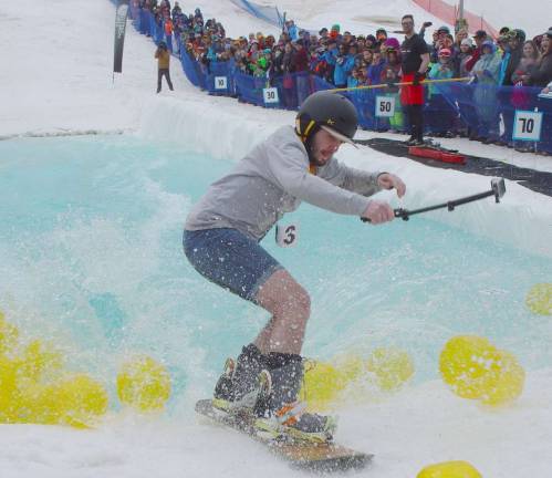 Mountain Creek ends ski season with splash Sometimes you win at Pond Skimming.