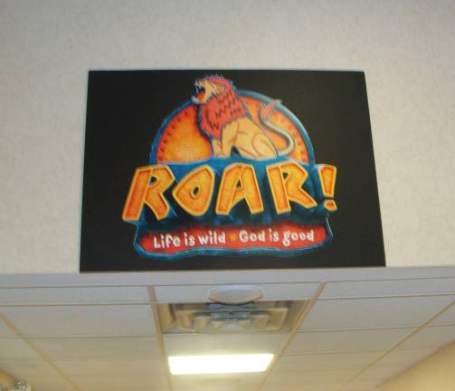 PHOTOS BY JANET REDYKE The jungle theme for this summer's Vacation Bible School at St. Francis de Sales Church was Roar! Life is Wild - God is good.