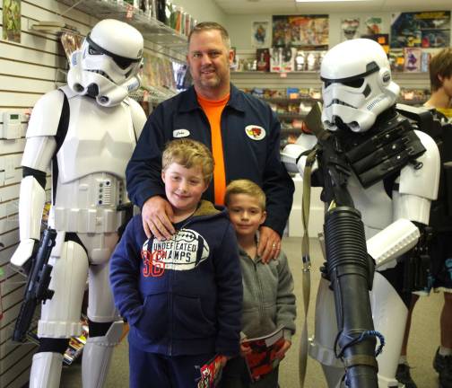Children’s Reading Awareness Month includes free comic books Standing with the stormtroopers is Hamburg resident John Jervis along with his sons Jason, 8, and Mathew, 5. The event was Free Comic Book Day at BobþÄôs Collectables in Hardyston.
