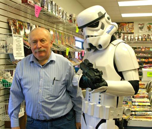 Bob's Collectables hosts Free Comic Book Day Everybody wanted to pose with the stormtrooper including BobþÄôs Collectables owner Bob Adams. Stormtrooper TK-41066 was none other than Chris Manning of Vernon, a member of Northeast Remnant, 501st Legion.