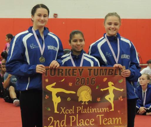Morgyn Witt of Newton, Emly Rodriguez of Stillwater and Audrey Biss of Sparta were the second-place Platinum team.