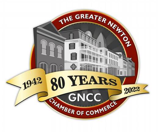 Newton Chamber turns 80 The chamber posted on Facebook: “Special thanks to @Gravity DesignWorks, Inc. for creating our commemorative logo!”