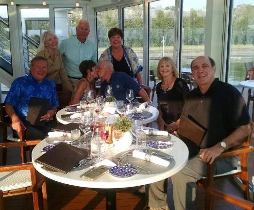 Barry and Joanne Murphy are shown celebrating their 55th wedding anniversary with family and friends