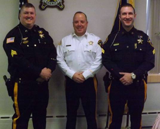 From left to right Sergeant Kieran McMorrow, Sheriff Michael F Strada, Detective Sergeant William Ficacci
