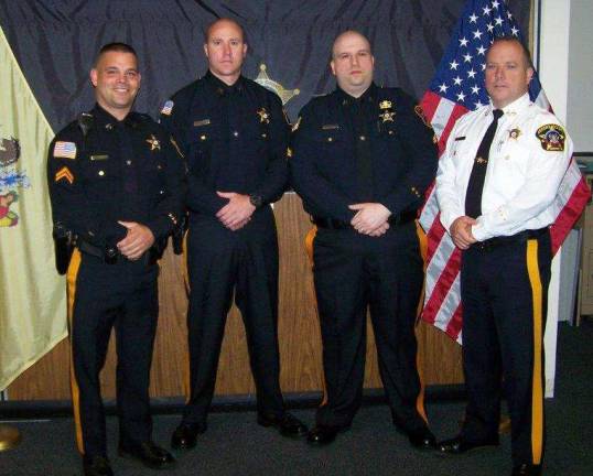 Pictured from left to right: Corporal James Aumick, Sergeant Todd Blohm, Corporal Sean Long, Sheriff Michael F. Strada