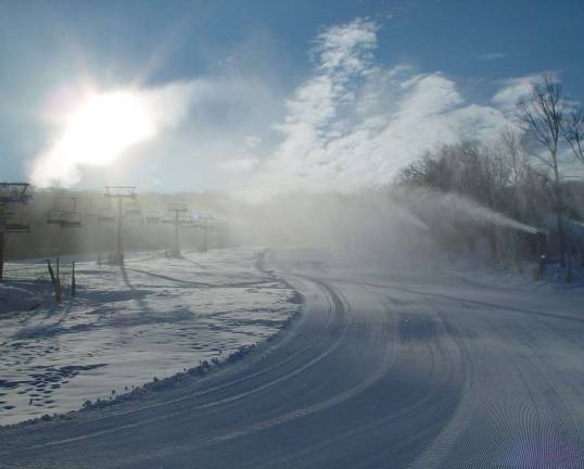 The Sugar Slope at Mountain Creek awaits first-day skiers and riders.