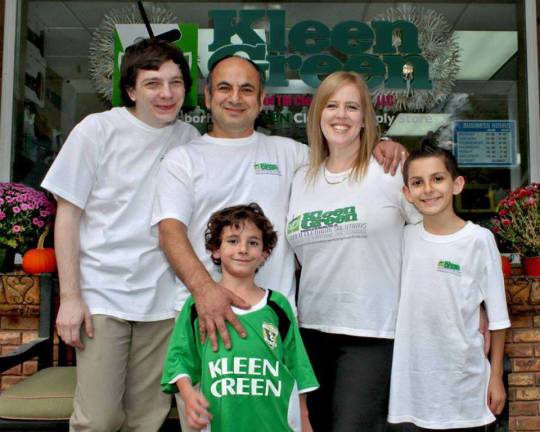 Green cleaning comes to Vernon Traci Smith and her husband, Mehdi Ziabakhsh along with their family in front of their new store in Vernon.
