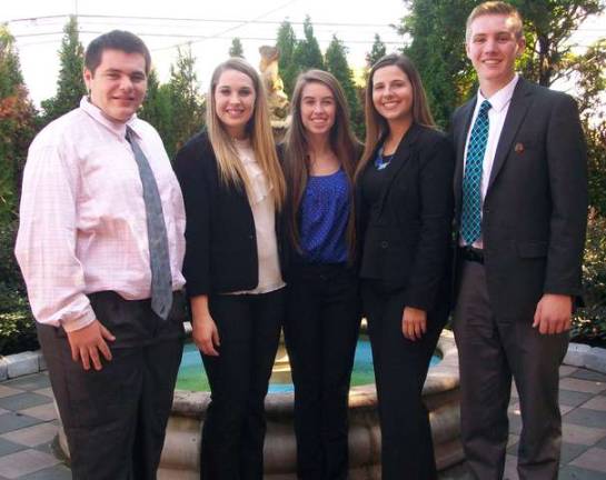 Wallkill Valley Regional High School FBLA local officers Vincent Limon, Melanie Kardos, Fiona Brown, Gina DiCristo, and Scott Mueller attended the 2014 New Jersey FBLA Fall Leadership Conference on October 17 at the Pines Manor Conference Center in Edison.