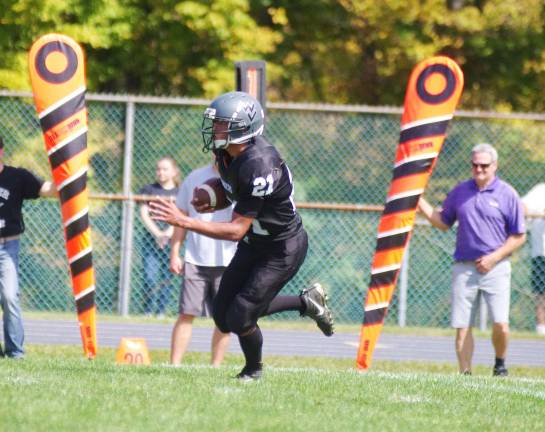 Wallkill Valley kick returner Justin Rivera on the move in the first half.