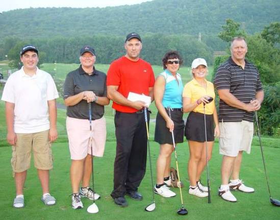 Photos by John Whiting Last year&#x2019;s Sussex County Long Drive champions wait to see if challengers can dethrone them. From left are: Matt Dickson, Keri Williams, Rob Mack, Michele Quinn, McKenzie Gaw and Rich Vanicek.