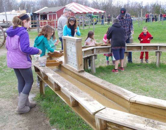 The sluice at the Heaven Hill Mining Company was a popular attraction at Vernon EarthFest 2015.