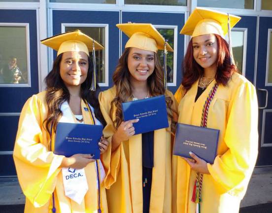 Vernon graduates ready to take on the world Vernon Township High School graduates Racquel Cordero, Marilyn Cardona and Klarissa Burwell.