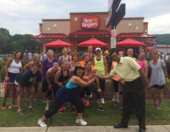 Samantha LeValley's Zumba Class helped to celebrate the grand opening of the Franklin Roy Rogers with a flash mob.A 15-minute dance party was welcomed by both patrons and staff! LeValley is a Zumba instructor at the DXD Dance Studio in Franklin and the Franklin American Legion.