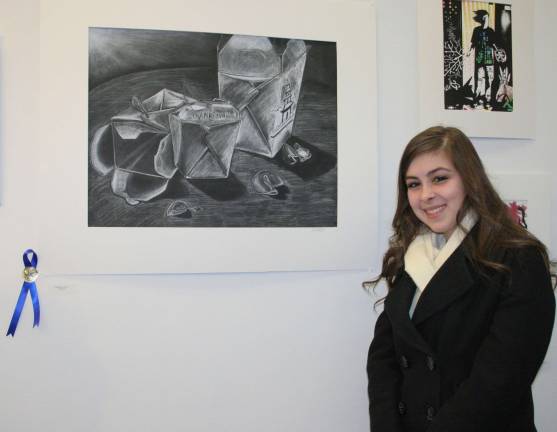 Vernon Township High School&#146;s Sam LaCour won an honorable mention for her still-life drawing.