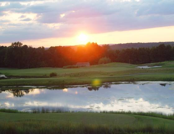 A beautiful Ballyowen sunset provides an extra prize for the 9 n Dine golfers