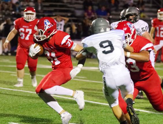 Lenape Valley runs past Wallkill Valley Lenape Valley running back Brandon Brady advances the ball.