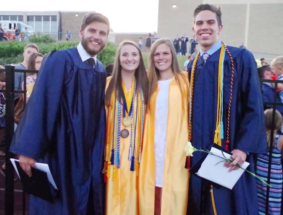 Jefferson sends off 2016 graduates Graduates Kevin McCarthy, Barbara DiTomasso, Nicolette Lehman and Joseph Geise smile for a portrait.