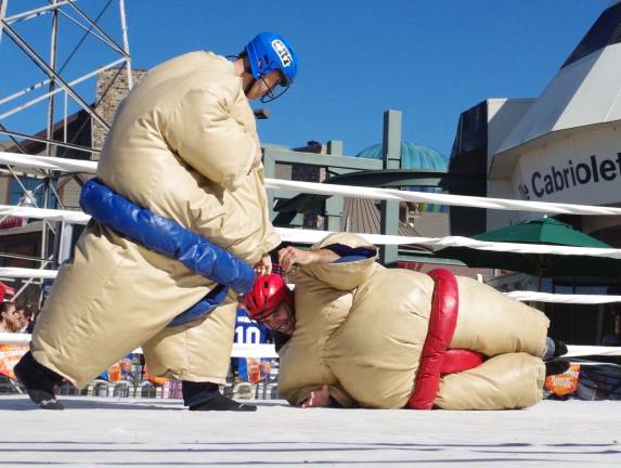The always-popular Sumo wrestling ring helped to keep the crowds entertained.