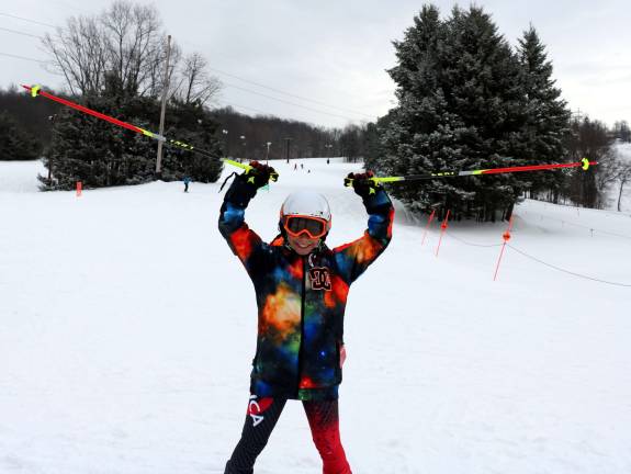 Preston Lake, 10, enjoys the first day of the 2016-17 season at Mount Peter in Warwick, N.Y. (Photo by Roger Gavan)