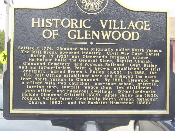 Historic Glenwood is remembered with new historical marker The sign borders the Glenwood Post office and Pochuck Valley Farm.(Photo by Janet Redyke)
