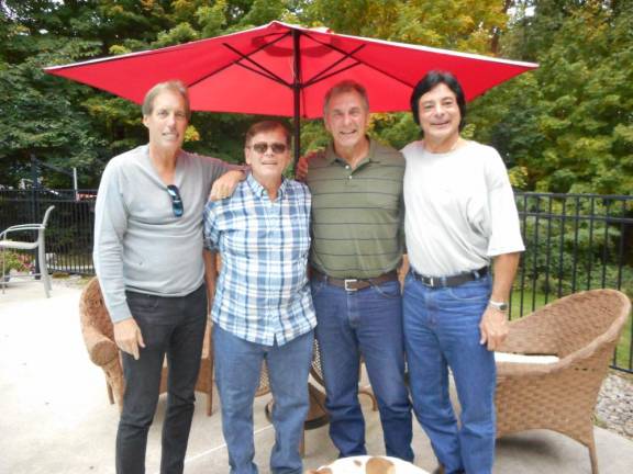 Mike Ferrera, right, with his basketball guys, from left, Eric, Jim Jim and Big Gary in 2016. (Photo provided)