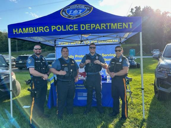 From left are Hamburg Police Officers Ryan McDermott, Fred Moses, Chris Kellenbach and Matt Dobrowski.