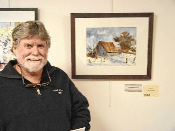 Cameron wins Best in Show Louis Cunningham of Ogdensburg with his painting ‘The Old Barn.’ He won the E&M Haworth Award in the 37th annual Skylands Regional Juried Art Exhibition. (Photos by Dr. John T. Whiting)