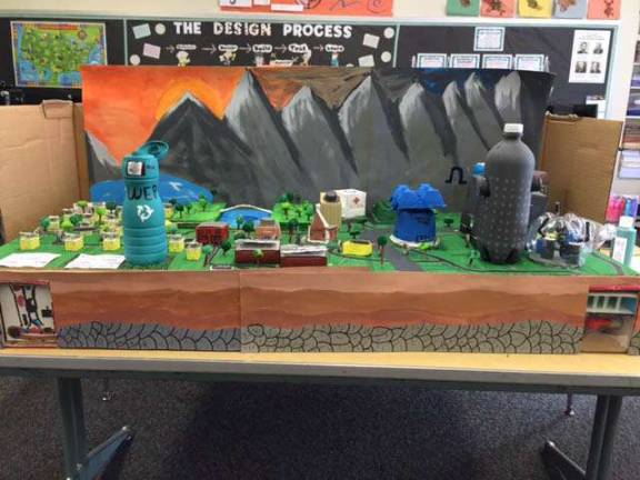 Franklin students create future city Front view of the model