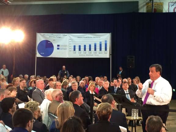 Christie engages crowd at Town Hall STAFF PHOTOS FROM THE 137TH TOWN HALL OF GOV. CHRIS CHRISTIE, THURSDAY IN SPARTA.