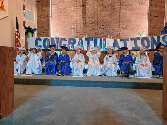 Preschool’s last graduation PR2 The preschool graduates sit on the altar of the Lutheran Church of Our Savior in Stanhope.