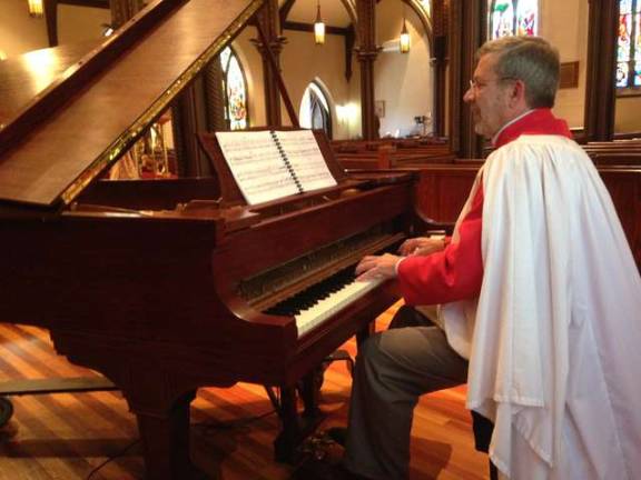 Photo provided S. Gregory Shaffer plays the newly-refurbished Steinway Model &quot;B&quot; concert grand piano which will be dedicated at a concert on Sunday, Nov. 2 at Christ Church Newton.