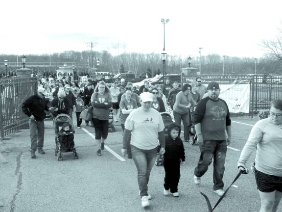 Walking for premature babies Many of the walkers hugged themselves to stay warm at 9 a.m. Sunday.