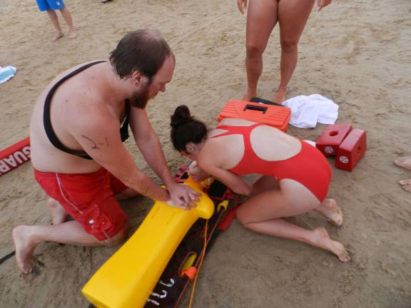 Lake Mohawk Pool completing the team CPR scenario.