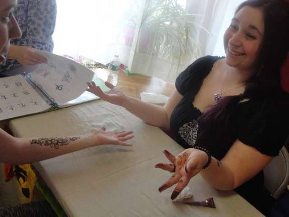 Henna tattoos are provided free of charge thanks to Jessica Lynne Small, of West Milford's Om-Age Henna.