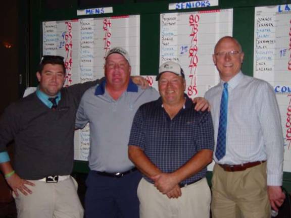 Sixth Crystal Springs Member Appreciation Champs Bret Trenkmann and Bruce Hinchnan with Crystal Springs Director of Golf Adam Donlin and the Event Coordinator Matt McGarry.