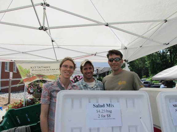 Local folks, farms and food meld together at Farmers market Photos by Laurie Gordon Danielle Szepi and David Zellov, of Kittatinny Mountain Farm pose with Sparta Farmers' Market manager, Ben DelCoro.