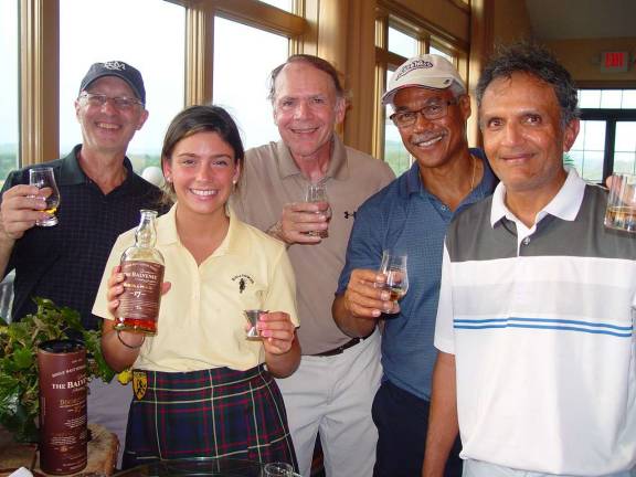 Scotch, cigar, and golf at Ballyowen Golfers enjoy the Balvenie Scotch at the Awards Party in Owen’s Pub