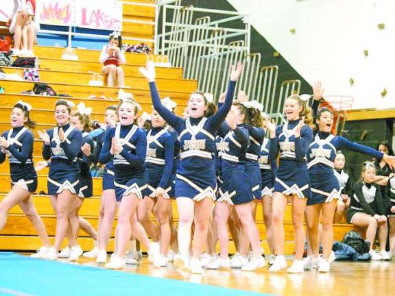 Sussex County teams garner awards at cheer compeition Photo by George LeRoy Hunter The Jefferson Township High School cheerleaders arrive.