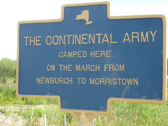 PHOTOS BY JANET REDYKE A commemorative sign on Route 94 near the Vernon/ Warwick border reminds us of our early American history.